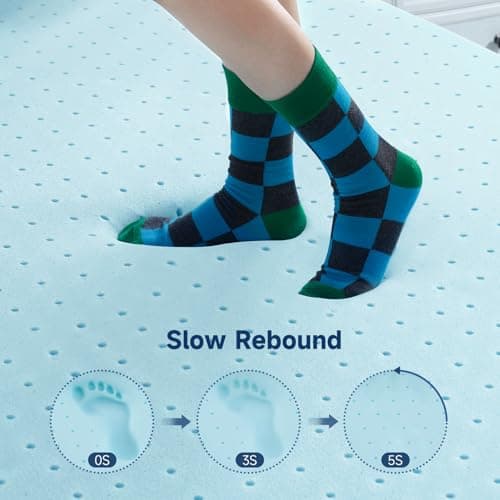 3 Inch Queen Memory Foam Mattress Topper, Cooling Gel Bed Topper with Premium Removable Skin-Friendly Non-Slip Cover, High Density Ventilated Mattress Pad CertiPUR-US & Oeko-Tex Certified, White 6