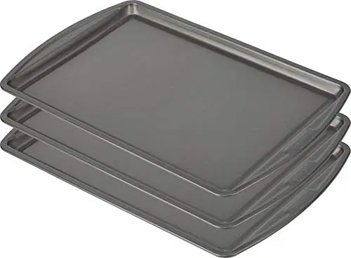 GoodCook Everyday Nonstick Carbon Steel 13” x 9” Baking Sheet Set, 3 Pack – Standard-Sized Carbon Steel Cooking Pans, Bakeware Set, Cookie Sheets for Baking, Oven Pan Set