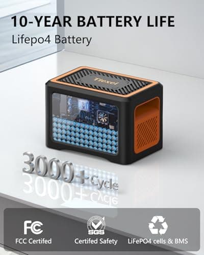 Tiexei S1 Portable Power Station,192W Camping battery generator,Solar power station,electric generator with AC Outlet 100W for Home Backup Outdoor Emergency Camping RV with Bluetooth 6