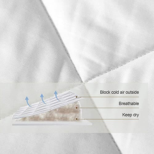 Leisurely Collection 2025 Premium Upgraded Non-Vacuum Bed Quilt All Seasons 100% Cotton Filled Comforter - Reversible Lightweight Soft Breathable Fluffy (Pure White, King) 6