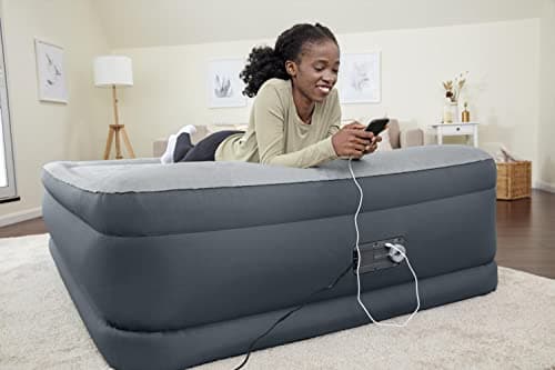 Sleeplux Tough Guard Air Mattress Queen 22” with Snugable Top and Built-in AC Pump 5