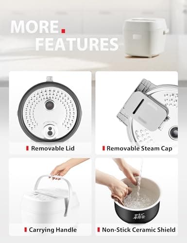 TOSHIBA OriginTaste Rice Cooker 5.5-Cup Uncooked, Fuzzy Logic, 15-in-1 Functions, Digital Display, Delay Timer, Keep Warm, Nonstick Inner Pot, White 9