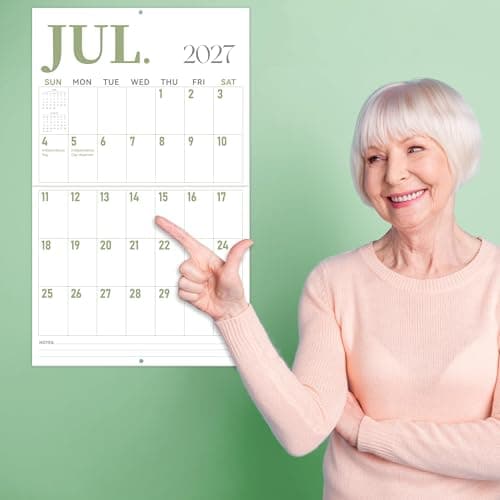 GuassLee Wall Calendar 2026-2027 Large, 23"x14" Vertical Wall Calendar 2026, 19-Month from 2026 Jan to 2027 Jul, Monthly Planner Hanging Calendar with Big Grid Big Numbers for Home Office Organizing 6