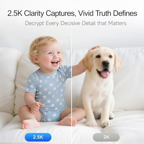 2.5K Security Camera Indoor, Non-Subscription AI Person/Pet/Cry Detection, 4MP Pet/Dog/Cat Camera w/Phone App, Pan Tilt 2.4GHz WiFi Cameras for Home Security, Full Duplex 2-Way Audio, IR Night Vision 5