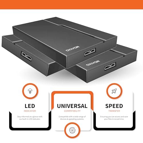 OXIVOR 500GB External Hard Drive Portable 2.5" Ultra Slim Hard Drive HDD-USB 3.0 for PC, Mac, PS4, Desktop, Xbox, Gaming - Rapid Data Transfer (Black) 6