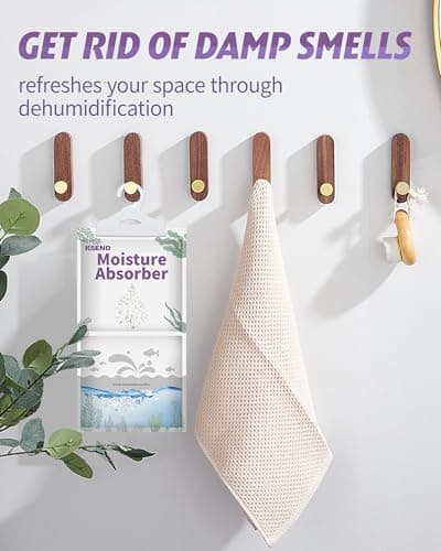 Ksend Moisture Absorbers 8 Packs - 9.8 oz Dehumidifier Bags, Portable Moisture Hanging Bags for Closet, Bathroom and Kitchen, Fragrance Free, 11.8'' x 6.3'' 6