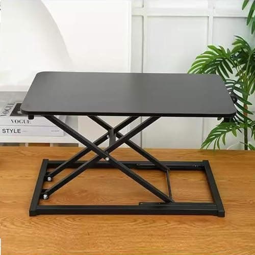 Standing Desk Converter Height Adjustable,Keyboard Riser for Stand Up Desk Riser, Easy Lift Height Converter Computer Workstations Home Office Study Room Portable Small Table Black Size 23.6 Inch D 2