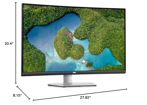 Dell S3221QS 32 Inch Curved 4K UHD (3840 x 2160), VA Ultra-Thin Bezel Monitor, 60Hz, 4MS Response Time, 90% DCI-P3, 99% sRGB, AMD FreeSync, HDMI, DisplayPort, Built in Speakers, VESA Certified, Silver 11