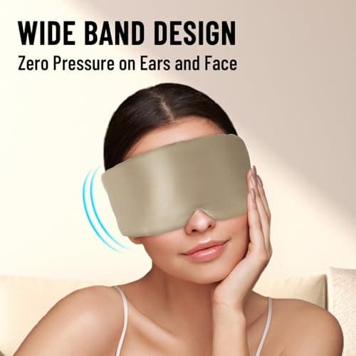 ATreebay 100% Mulberry Silk Sleep Mask, Large Eye Cover for Sleeping, Comfortable and Pressure-Free Sleeping Masks for Women Men, Completely Blackout (Taupe) 5