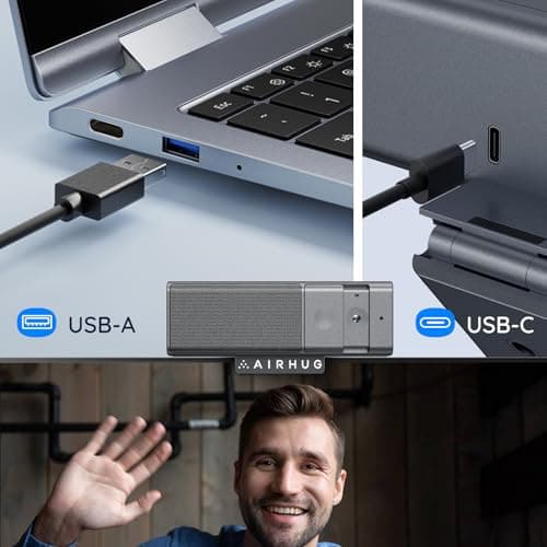 AIRHUG 3 in 1 1080P Webcam with Microphone & Speaker, USB Camera for Video Conferencing/Online Class/Gaming Live, Built-in Privacy Cover 5