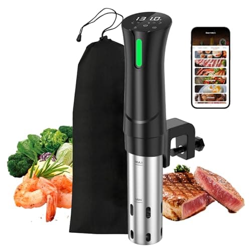 5G WIFI Sous Vide Machine|1100 Watts Sous Vide-Precision Cooker with Bag, Recipes| Thermal Immersion Circulator, Fast Heating with Accurate Temperature and Timer, LED Touch Screen/APP Control,Black