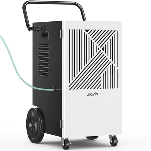 Waykar 155 Pints Commercial Dehumidifier with Pump, Drain Hose and Washable Filter Space up to 8000 Sq. Ft, for Basements, Industrial or Commercial Spaces - 5 Year Quality Coverage