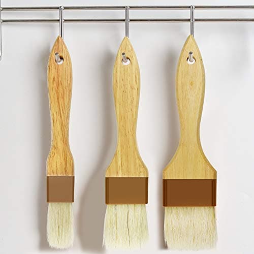 6 Pieces Pastry Brushes Basting Oil Brush for Cooking with Boar Bristles and Beech Hardwood Handles for Spreading Butter Cooking Baking BBQ Oil Brush(1 inch, 1.6 inch, 3 inch) 7