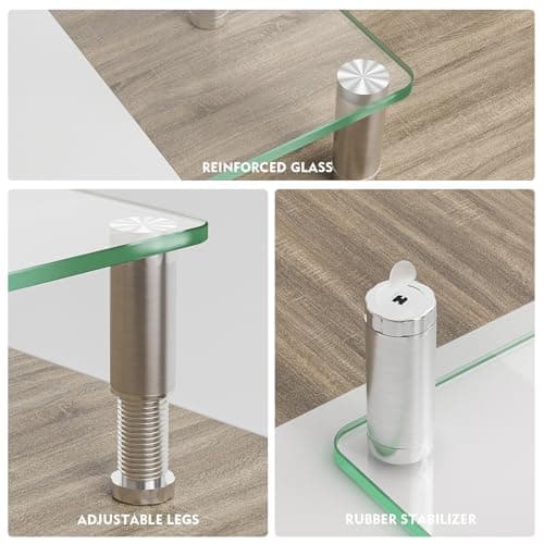 Hemudu 2 Pack Computer Monitor Riser with Height Adjustable Multi Media Desktop Stand for Flat Screen LCD LED TV, Laptop/Notebook/Xbox One 6