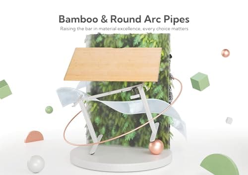 INNOVAR Bamboo Electric Standing Desk, 55x24 Inches Adjustable Height Stand up Desk with Whole Piece Desktop, Sit Stand Home Office Desk White Frame/Bamboo Top 9