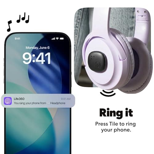 Life360 Tile Sticker - Small Bluetooth Tracker, Remote Finder and Item Locator for Bikes, Glasses and More. Both iOS and Android Compatible. Phone Finder. 2-Pack (Black) 5