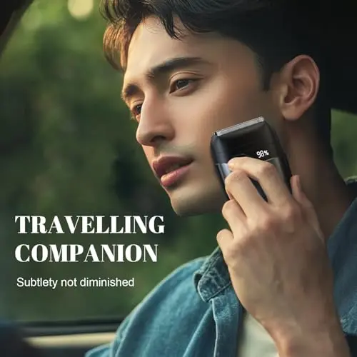 Electric Foil Shaver for Men, Compact Waterproof Rechargeable Razor with 3 Floating Blades, IPX7 Wet/Dry Use, USB Type-C Charging, Portable Travel Electric Shaver 7