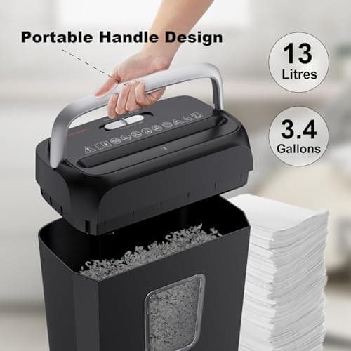 Bonsaii Paper Shredder, 3.4 Gals Wastebasket, 5-6 Sheet Crosscut Shredder for Home Use 5
