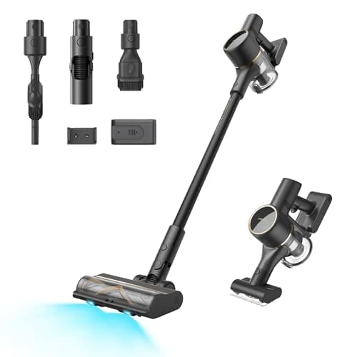DREAME Cordless Stick Vacuum R20 Pure, 150AW Powerful Suction, Celeste LED Illumination, Anti-Tangle, Hard Floor & Carpet Cleaning, Up to 90Min Runtime, LED Screen, Lightweight, Versatile Attachments