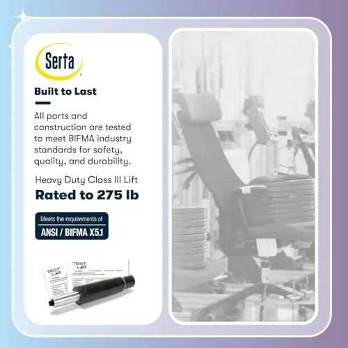 Serta Bryce Executive Office Chair, Ergonomic Computer Desk Chairs with Patented AIR Lumbar Support, Comfy Body Pillows, Height Adjustable, Swivel Base with Wheels, Bonded Leather, Cream 14