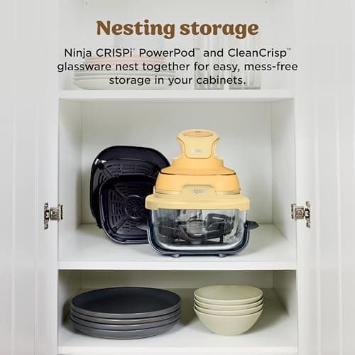 Ninja Crispi 4-in-1 Glass Air Fryer | 450°F | Non-Toxic | 4QT & 6-Cup Glass Containers w/Lids | Microwave, Freezer, Dishwasher Safe | Max Crisp, Air Fry, Bake, Recrisp | Ginger Snap | FN101GD 16