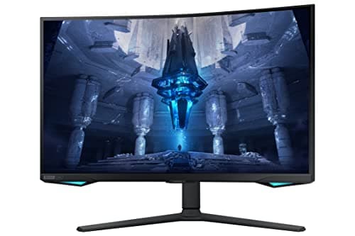 Samsung 32" Odyssey Neo G7 4K UHD 165Hz 1ms G-Sync 1000R Curved Gaming Monitor, Quantum HDR2000, AMD FreeSync Premium Pro, Ultrawide Game View, DisplayPort, HDMI, Height Adjustable Stand, Black 16