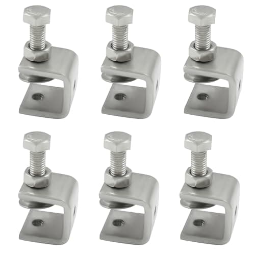 Biaungdo 6 Pcs Stainless Steel C-Clamp, Mini C Clamps Heavy Duty Metal Clamps Desk Tiger Clamp Woodworking Clamp Small U Clamps G-Clamp with Stable Wide Jaw Opening for Mounting(20mm)