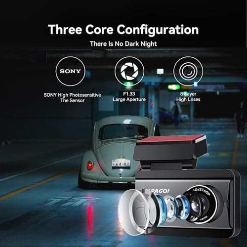 PAPAGO Dash Cam Front Rear, STARVIS Sensor 4K Full HD Dash Camera for Cars，Voice Control，5GHz Wi-Fi, Built-in GPS, Night Vision, WDR, G-Sensor, 64GB Card Included, 24H Parking Mode（G500） 6