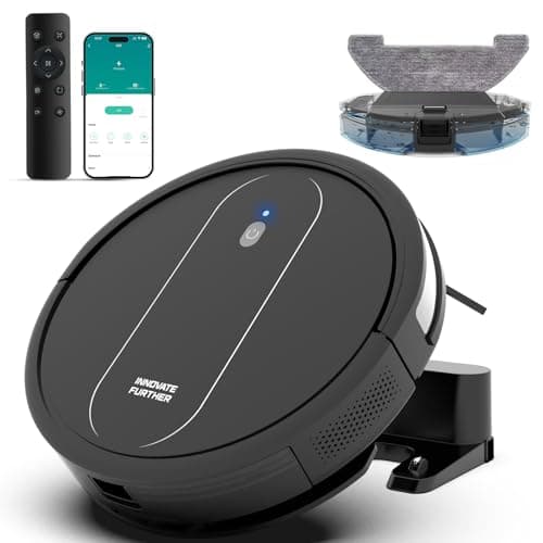 AZQQ 3-in-1 Robot Vacuum 4000Pa Strong Suction Robot Vacuum Cleaner & Smart Navigation & Alexa/APP Control & Auto Recharge & Central Brush, Vacuum Robot and Mop for Pet Hair (Classic Black)
