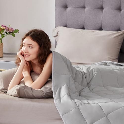Weighted Blanket Queen/King Size (80"x87" 15lbs),Ultra Soft and Cozy Cooling Weighted Blanket for Adult,Heavy Blanket with Machine Washable Soft Blanket, Stone Grey 6
