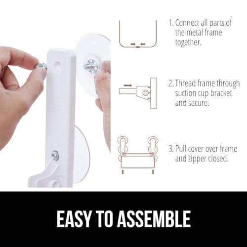 GORILLA GRIP Cat Window Perch, Foldable Cat Window Hammock Bed with 6 Large Suction Cups, Cordless Indoor Wall Shelves, Strong Metal Frame Holds 30lbs, Reversible Washable Sherpa Cover, Medium Beige 7