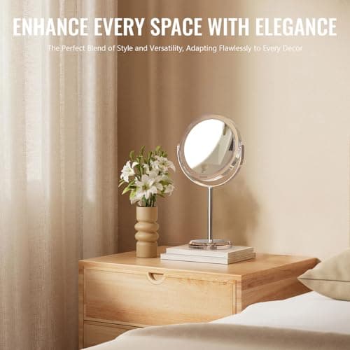 Auxmir 20X Magnifying Makeup Mirror, Double Sided 1X/20X Magnifying Mirror, Tabletop Magnified Vanity Mirror with Magnification, 360° Rotation, Stand for Dressing Table, Bathroom, Bedroom 8