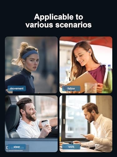 Hulaed Wireless Earbuds Bluetooth 5.4 Headphones 53H Playtime Sport Earphones with LED Display,Over-Ear Buds Built in Mic in Ear Waterproof Headset for Workout Running Gaming - Black 7