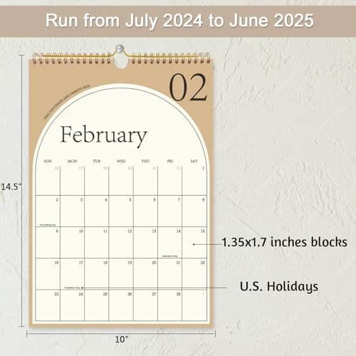 Aesthetic 2024-2025 Wall Calendar - Runs From Now to June 2025, The Perfect Monthly Modern Hanging Calendar, Thick Paper, Perfect for Monthly Organizing & Planning, 10"×14.7" 5