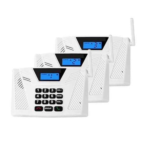 Intercoms Wireless for Home, Hands Free Intercom Upgrade, Full Duplex Two Way Real time Wireless Intercom System 5300ft with Automatic Answer Group Call Function Fit for Hotel Office Store(3Packs)