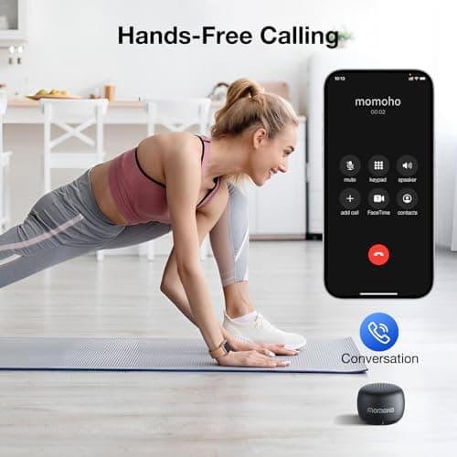 MOMOHO Mini Bluetooth Speaker, Tiny Gifts with TWS Pairing, Small Bluetooth Speaker for Outdoor and Indoor, Built-in Mic(Black) 7