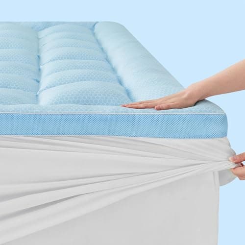 BEDELITE Pillow Top Mattress Topper for Back Pain Relief(1200GSM Down Alternative), Cooling Mattress Topper Queen Size for Hot Sleepers, Extra Thick Quilted Mattress Pad Cover with 8"-21" Deep Pocket