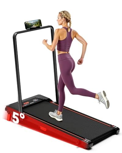 Walking Pad with Handle Bar, XBD Treadmills for Home Office 330lbs Capacity,2.5 HP Foldable Walking Pad with Incline, Running Machine with Remote Control & LED Display