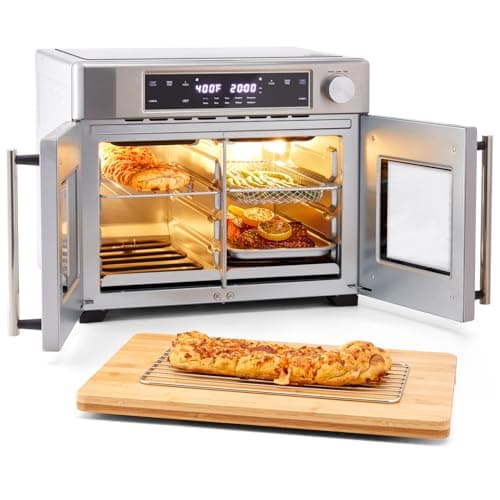Ivation Dual Zone Air Fryer French Door Oven - 32 Quatity Convection Toaster Combo, 10-in-1 Multifunction Up to 450° - 1800W - Temperature Control, Timer - Stainless Steel - Dehydrate, Bake, Roast 9