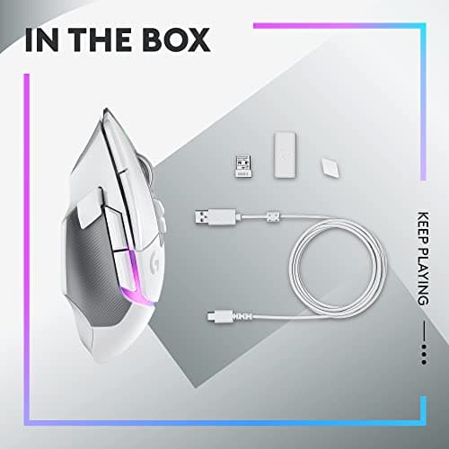 Logitech G502 X Plus Lightspeed Wireless Optical Mouse - LIGHTFORCE hybrid switches, LIGHTSYNC RGB, HERO 25K gaming sensor, compatible with PC - macOS/Windows - White (Renewed) 9