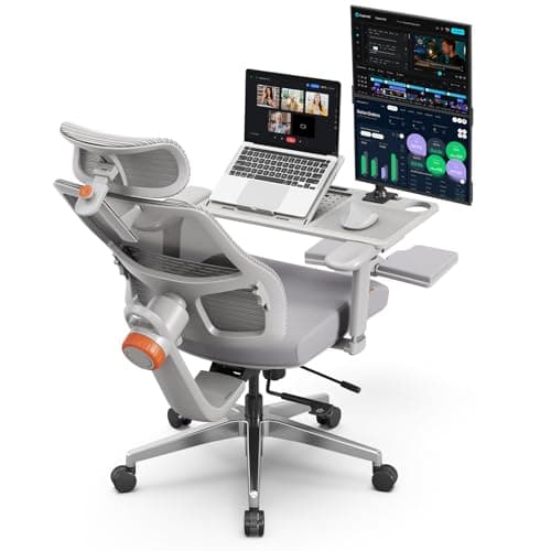 Newtral Ergonomic Office Chair with Footrest - Home Office Desk Chair with Adaptive Lumbar Support, 4D Armrest, Adjustable Seat Depth & Height