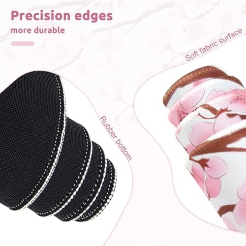 11.8x23.6 Inches Large Gaming Mouse Pad Mat with Stitched Edge Non-Slip Rubber Base Washable Resilient for Office Computers Laptop Table Mouse Pads Mats Accessory (Pink Flowers) 5