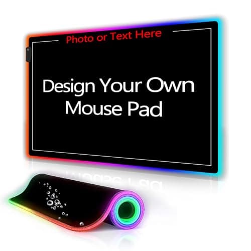 Custom Gaming Mouse Pad with Photo Personalized RGB Mouse Pad Large/XXL/XL Mouse Mat with 12 Lighting Modes for Keyboard PC Laptop Computer Office Waterproof(600x350x3mm/23.6x13.8 inches)