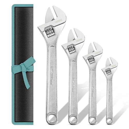 THANOS 4-Piece Adjustable Wrench Sets,Adjustable Spanner Wrench Set,CR-V Steel,Chrome-Plated,6-8-10-12inch with Roll-Up Bag