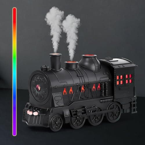 Train Diffuser with 7-Color LED Light Night, 300ml Train Humidifier for Essential Oils, Large Room Remote Control Aromatherapy Diffuser, Ultrasonic Cool Mist Humidifier Auto Off for Office Bedroom