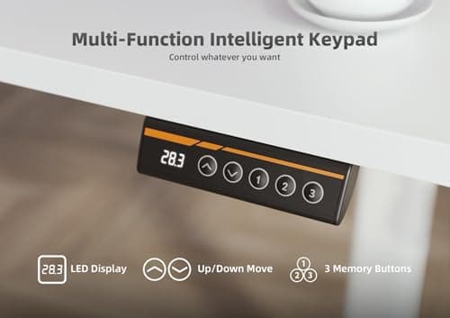 Seang Standing Desk with Adjustable Height, Electric Stand Up Desk 55x24 Inch for Home Office, Studio, Computer Workstation, White 5