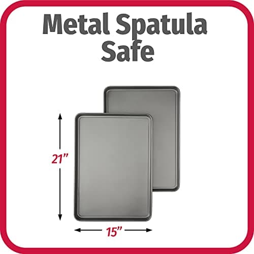 GoodCook Everday Nonstick Carbon Steel 15” x 21” Baking Sheet Set, 2 Pack – Extra-Large Carbon Steel Cooking Pans, Bakeware Set, Cookie Sheets for Baking, Oven Pan Set 5