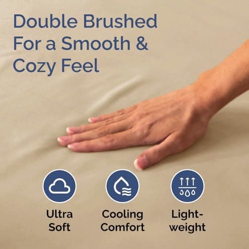 King Fitted Bed Sheet - Bottom Single Fitted Sheet Only - Ultra-Soft Hotel Luxury Bedding w/ 8-16 Inch Deep Pockets - Breathable, Cooling & Wrinkle Free - Easy-Care, Fade & Shrink Resistant - Cream 5