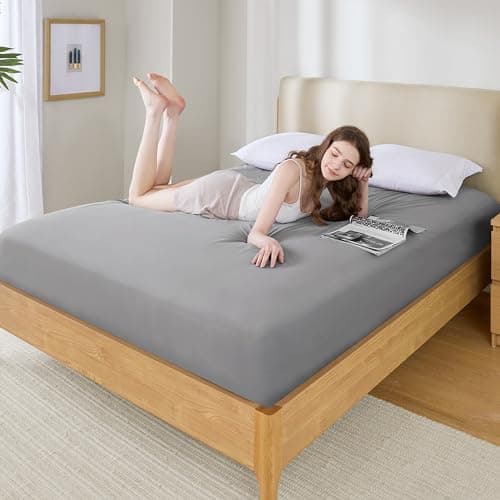 Degrees of Comfort Coolmax® Cooling Fitted Sheet Only, Soft King Size Bed Sheets for Hot Sleepers, Up to 15" Deep Pocket, All Around Elastic, Wrinkle Free, Fade Stain Resistant, Grey 1 Piece 7