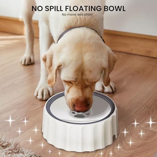 FORWH Dog Water Bowl No Spill 70oz/2L Large Capacity Dispenser Non Slip No Splash Bowl Pet Slow Feeder No Drip Dog Water Bowl on Vehicle Slow Water Bowl for Dogs and Cats 5